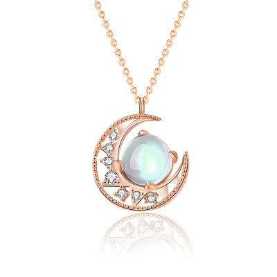 China Hainon 925 Sterling Silver Romantic Necklace Moon Gifts Jewelry Necklace for sale