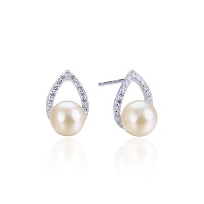 China CLASSIC Hainon s925 silver pearl earrings stylish and fashionable girls all match earrings gift certificate flannel bag set for sale