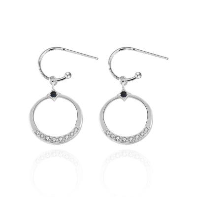 China Hainon romantic 925 silver drop earrings for women romantic white zircon earrings wholesale for sale