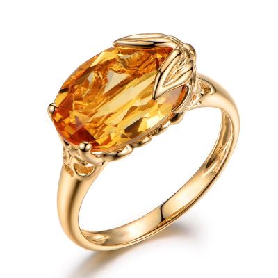 China Hainon Ring Gold Women Jewelry Fashion CLASSIC Yellow Crystal Engagement Ring for sale