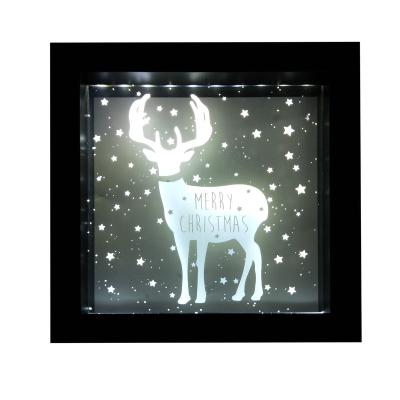 China ABS frame+imported glass+led LED message writing deer printing marquee sign board for home decor gifts sending for sale