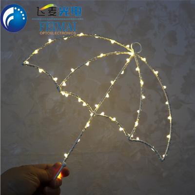 China Metal Led Wall Hanging Iron Umbrella Living Room Birthday Kids Bedroom Party Battery Operated Night Light for sale