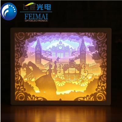 China New Eco-friendly Battery Operated 3D Art Led Paper Carving Desk Lamp For Home Decor for sale