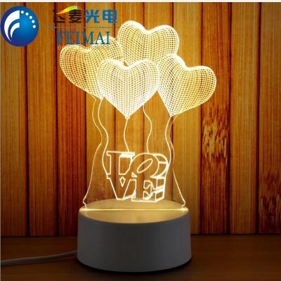 China Indoor Creative Visual Illusion LED Lamp 3D Decoration Festival Best Gift For Boys Acrylic Table Night Light Furniture Decorative for sale