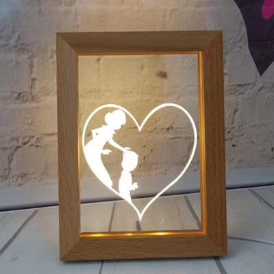 China Valentine's Day Gifts Valentine's Day USB Powered 3D Photo Frame Led Heart Love Acrylic Night Light for sale