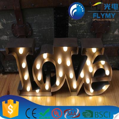 China Metal Customize Marquee Metal LED Light Up Letter Star Heart Arrow Shape Love Sign Lights for sale