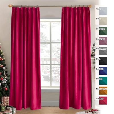 China Custom Heavy Blackout Curtain Fabric OEM Luxury Elegance Blackout Cortin Window Curtains Velvet Curtain for sale