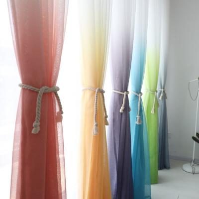 China Modern Blue Color Curtain Blackout Gradient Decorative Sheer Tulle Curtains For Living Room Bedroom Kitchen Hotel Home To Window Panels for sale