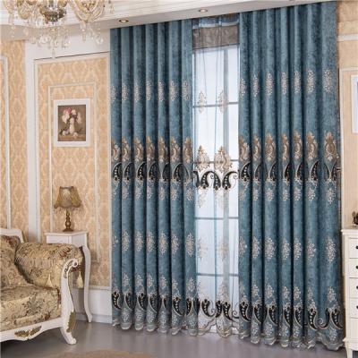 China New European Full Blackout Chenille Pepper Bedroom Living Room Balcony Bay Window French Door Shading Finished Curtain for sale