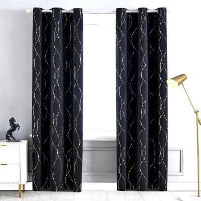 China Blackout Curtains For Living Bedroom Dining Room Gold Foil Curtain Fabric American High Precision Yarn Luxury Modern Silver Tulle for sale