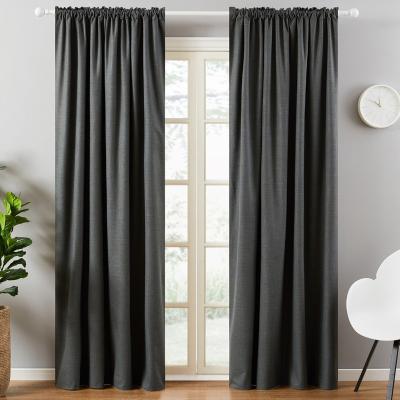 China Blackout Grommet Room Darkening Blackout Thermal Insulated Curtain With Grommet Top For Bedroom Living Room for sale