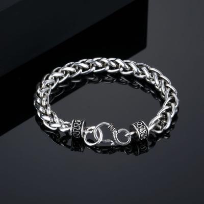 China Punk Minimalism Stainless Steel Hip-Hop Double Basket Strand Bracelet Splicing Bracelet Men Thin Chain Bracelets Jewelry for sale