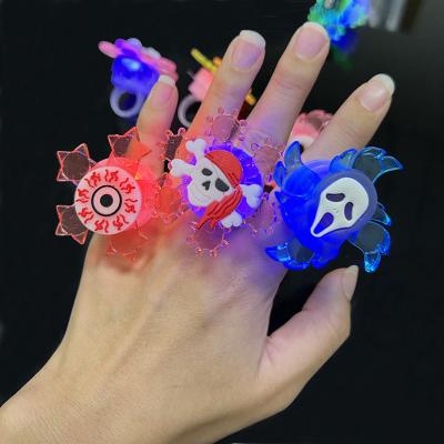 China Wholesale Plastic Kids Led Halloween Rotating Ring Toy Children Party Gift Flashing Ring Light Up Luminous Toys for sale