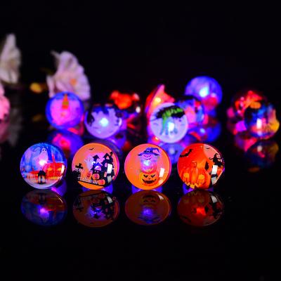 China PVC New Fashion LED Glow Ring Pumpkin Ghost Party Carnival Halloween Ring For Everyone for sale