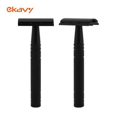 China Professional Custom Logo Men's Hiar Cover Edge Shaving Double Hair Shaving Safety Double Edge Razor for sale