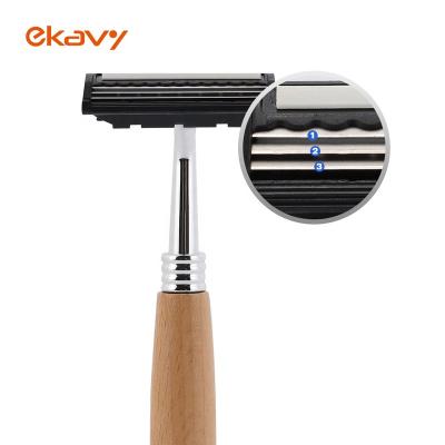 China Eco Friendly Laser Men Private Label Shaving Hair Razor Kits Regulable Logo Shaving Safety Razor For Momen for sale