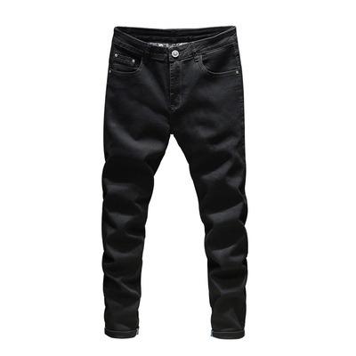 China Viable wholesale high quality low price plus size men classic pure black jeans manufacturer culottes for men fal de ljeans for sale