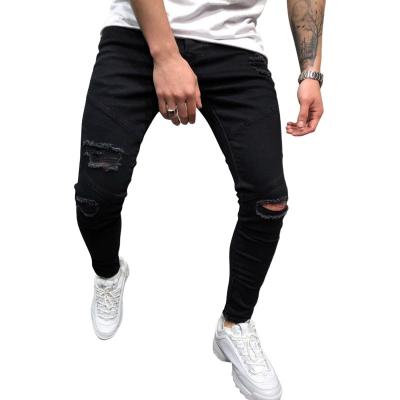 China New viable jeans men European and American style ripped jeans pure color pants fashion slim colored men's jeans for sale