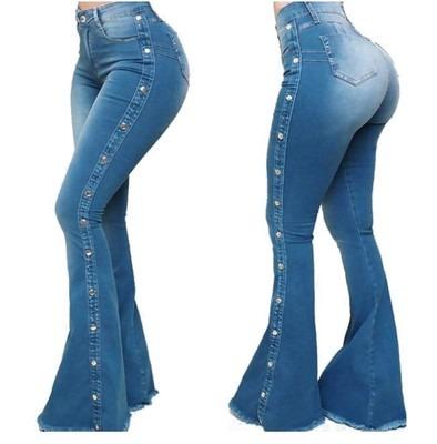 China Manufacturer Euramerican Women's QUICK DRY jeans decorates lady waist stretch stretch to wipe new jeans floor bell bottoms for sale