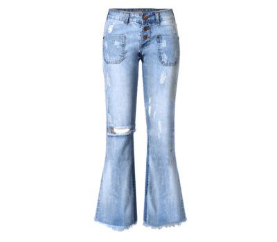 China QUICK DRY Europe and the United States jeans pants women's wide leg pants show nine points women's jeans for sale