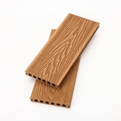 China Weather Resistant WPC Wood Exterior Composite Decking Modern Deep Grain 3D Embossing Wpc Deking for sale