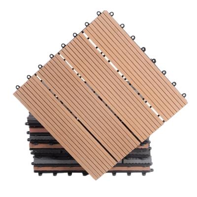 China Modern Anti Aging Porcelain DIY Wood Plastic Composite Wpc Outdoor Flooring Decking Tiles for sale