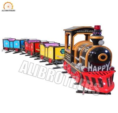 China 4m * 16m Space Size Amusement Train Rides Kiddie Vintage Track Train 1000w Power for sale