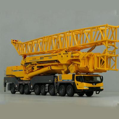 China 1/50 Diecast Toy Machinery 1200 Ton All Terrain Crane Model 8 Axles 2 Cabins Counterweight Open Collection Yellow Gift Diecast Toy Vehicles for sale