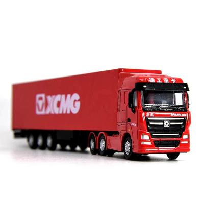 China Diecast Play 2020 New Mini Scale ModelG900 Heavy Truck Container Truck Tractor Model Trailer Collection Red Gold 1/87 for sale