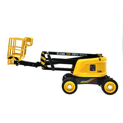 China Diecast Toy 2020 New 1:35 Scale Arm XGA16 Platform Reproduction Four Crank Wheel Folded Boom Yellow Swing Model Toys Gift for sale