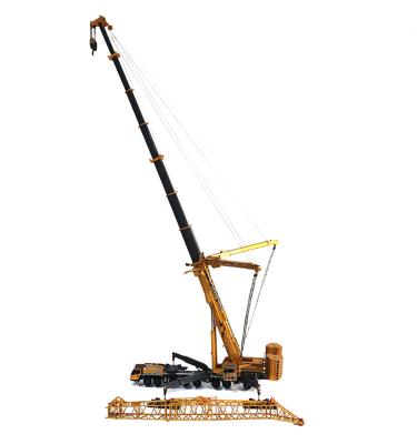 China 1:50 Diecast Toy New All Terrain XCA 1200 Ton Crane Model 8 Axles 2 Cabins Counterweight Large Yellow Crane Open Separate Collection Tons for sale