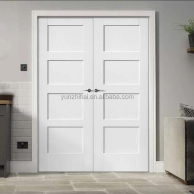 China Modern White Solid Wood Double Door Design For Residential Home Bedroom Doors for sale