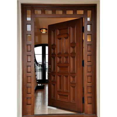 China Modern Good Quality Classic Traditional Wooden Front Entry Door With Frame Architrave for sale