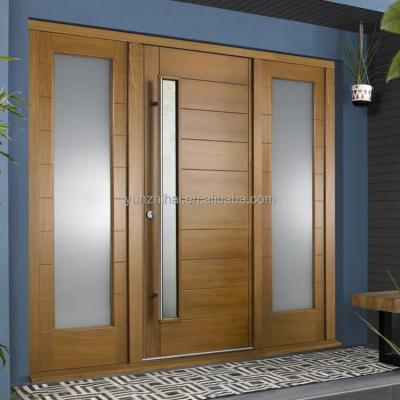 China Sound Insulation Popular American Style Modern Front Solid Wood Door Designs For Front Entrance for sale