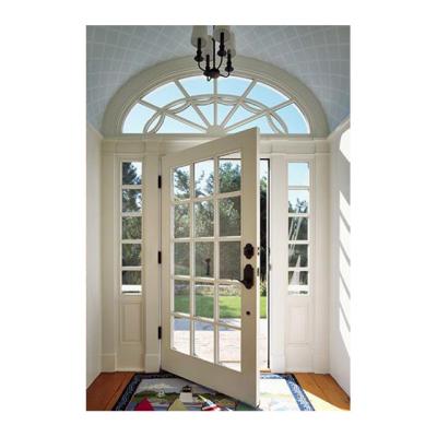 China Modern American Style Modern White Solid Wood Door With Sidelight Design For Entry Door for sale