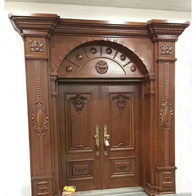 China Design anti-theft luxury security steel zinc alloy front double leaf door for villa entry door for sale