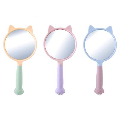 China Wholesale Custom Private Label Color Silicone Handle Soft Cute Mirror Woman Pocket Portable Makeup Mirror for sale