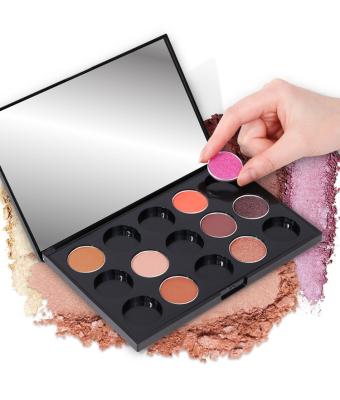 China Multifunctional Eyeshadow Palette 15 Color High Pigmented Eyeshadow Diy Custom Color Make Your Own Glitter Matte Eyeshadow Palette for sale