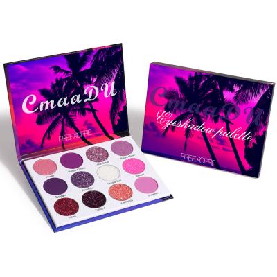 China Waterproof 12 Colors Eyeshadow Shiny Palette Glitter Dye Eyeshadow Powder Waterproof Makeup Cosmetic for sale