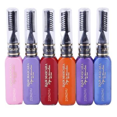 China Thick Wholesale Mascara For Color Hair Products 10 Colors Hair Coloring Dual Use Tint Washable Brush for sale