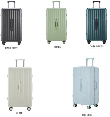 China Large and Double Layer Mesh Fabric Large Capacity Wholesale Aluminum Frame Case Traveling Suitcase for sale