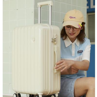 China Best Selling Striped Suitcase Outdoor Rotate 360 ​​Degree 4 Wheel ABS Travel Luggage PC Bags Trolley Suitcase for sale