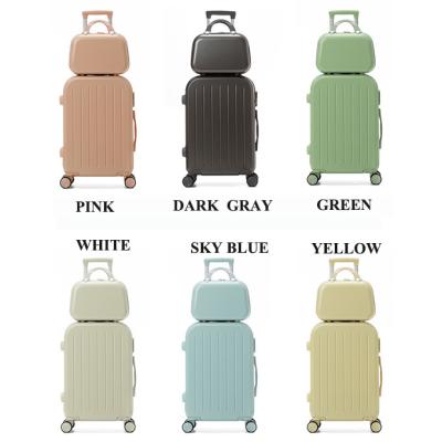 China Newly Colorful Outdoor Carry-ones Travel Bags Trolley Baggage Ladies Trolley Luggage Suitcase With Cosmetic Bags for sale