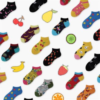 China Breathable Wholesale Factory Directly Cherry Pineapple Watermelon Lemon Banana Fruit Happy Socks for sale