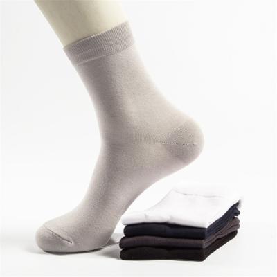 China Breathable Wholesale Bamboo Fiber Anti-Foul Men Crew Socks White Black Business Socks for sale