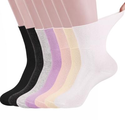 China Comfortable Loose Cuff Breathable Warm Pure Cotton Medical Nursery Heated Winter Diabetes Thick Socks Women for sale