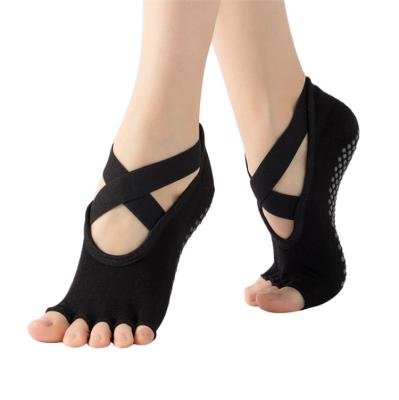 China Wholesale Anti-fault toless frauen fitness barre ballet grip yoga pilates rubber non-slip socks for sale