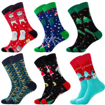 China Anti-Fault Wholesale Custom Design Men Winter Women Soft Warm Fuzzy Happy Christmas Socks for sale