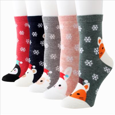 China New Cartoon Winter Anti-Fault Santa Animal Bear Rabbit Fox Cute Christmas Socks for sale