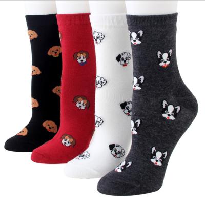 China Cheap Funny Colorful Animal Sheep Cotton Anti-Fault Yiwu Fashion Cartoon Cute Crew Dog Socks for sale